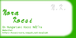 nora kocsi business card